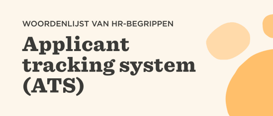 Applicant tracking system (ATS) highlighted in bold text on a soft beige background with decorative shapes., HR terms visual representation, ATS definition in modern design
