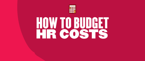 how to budget HR costs, calculator icon on red background