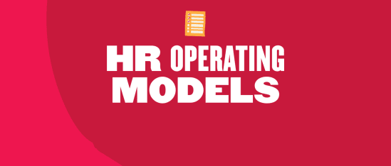 HR operating models on a vibrant red background with a checklist icon, emphasizing organizational efficiency and structure., HRmodels, operatingmodels