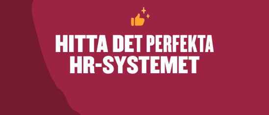 hitta det perfekta hr-systemet, thumbs up icon on a maroon background