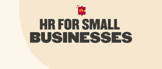 HR for small businesses graphic featuring bold text and a colorful icon, set against a warm, neutral background., HRsmallbusinesses, businessgraphicdesign