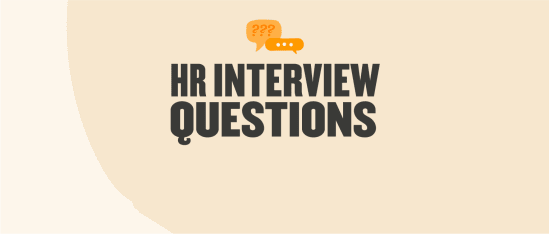HR interview questions graphic with bold text on a soft backdrop, featuring speech bubbles for engagement. , HRquestions, interviewtips