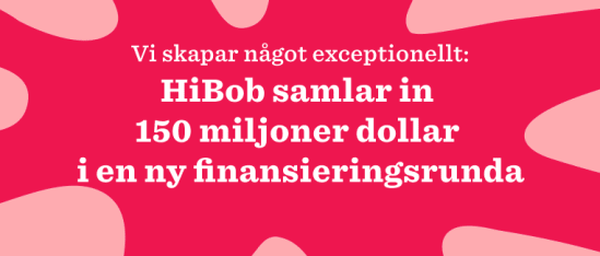 HiBob finansiering 150 miljoner dollar, röd bakgrund grafik tillkännagivande