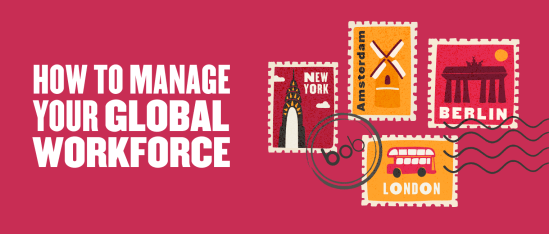 how-to-manage-global-workforce, stamps-of-new-york-amsterdam-berlin-london-on-pink-background