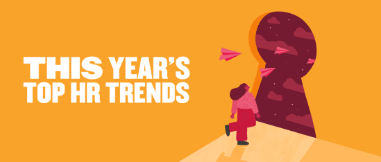 this-year-top-hr-trends, colorful-illustration-keyhole-paper-airplanes