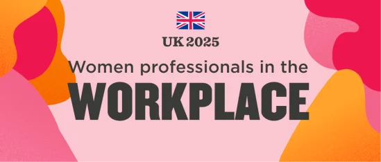 women professionals workplace UK 2025 graphic design, colorful abstract shapes creative visual representation