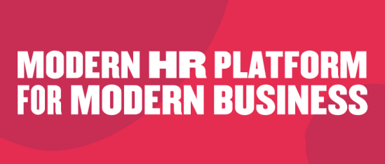 modern HR platform for modern business, bold typography on vibrant background