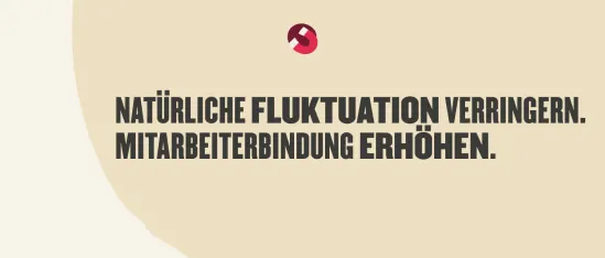 Naturliche Fluktuation verringern Mitarbeiterbindung erhöhen, Text in modernem Design auf hellem Hintergrund