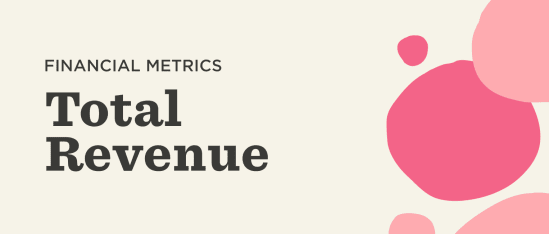 financial metrics, total revenue with colorful abstract shapes in a modern design, emphasizing financial data presentation.