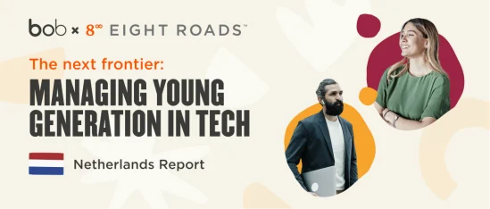 managing young generation in tech report, bob x Eight Roads Netherlands flag visual design