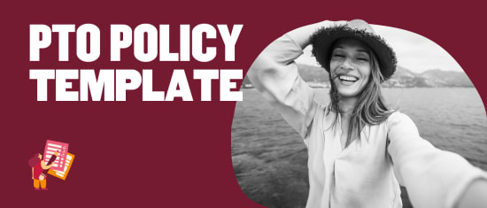 PTO policy template text with happy woman by the water in casual attire and straw hat, smiling at the camera., PTOpolicy, happywoman