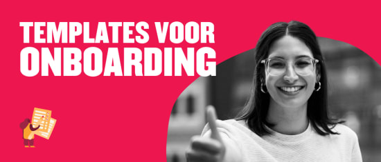 templates voor onboarding, smiling woman giving thumbs up with checklist illustration on vibrant pink background