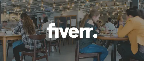 fiverrr, modern-co-working-space-busy-cafe-people-engaged