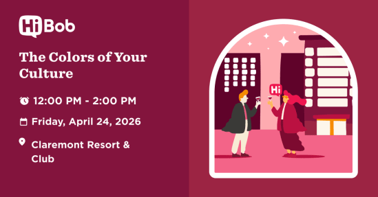 HiBob event poster showcasing diverse people celebrating culture with drinks, date, and venue details emphasized. event, culture