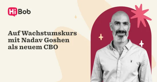 HiBob logo with Nadav Goshen's welcoming image as new CBO, promoting growth initiatives in a vibrant, engaging design., HiBob, NadavGoshen