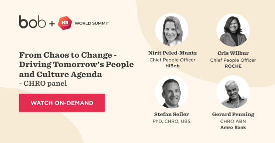 bob+HR, CHROpanel, DrivingTomorrowPeopleCultureAgenda, WatchOnDemand