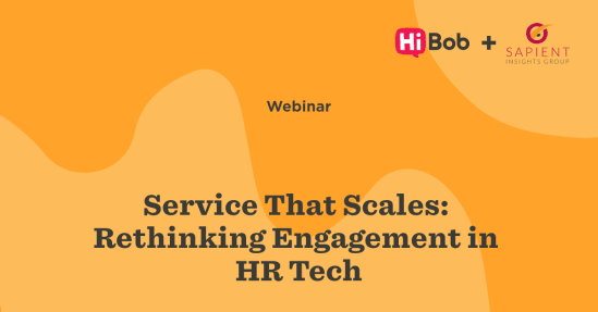 Webinar promotional graphic by HiBob and Sapient Insights Group on HR Tech engagement strategies. , webinar, HRtech