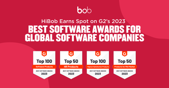 HiBob, G2 Awards, Best Software Awards 2023, Top Software Products, Top HR Products, Top Satisfaction Products, Top Mid-Market Products