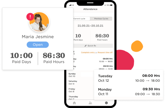 attendance-tracking-app, employee-work-hours-summary