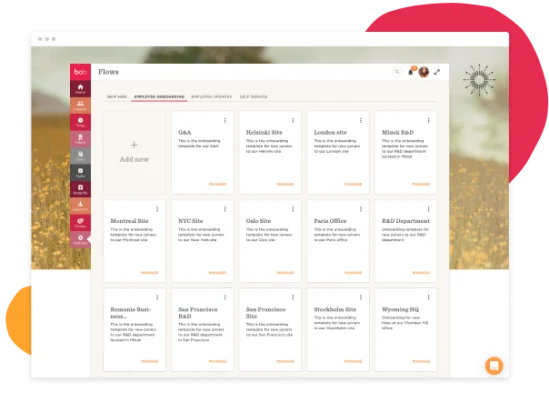 employee onboarding dashboard, site management overview
