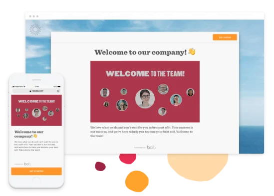 welcome-to-our-company, team-introduction-on-desktop-and-mobile