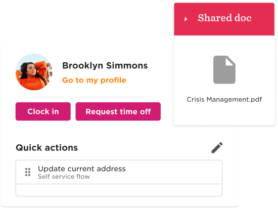 profile interface, digital document sharing