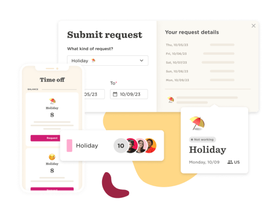 time-off-request, holiday-submission-interface