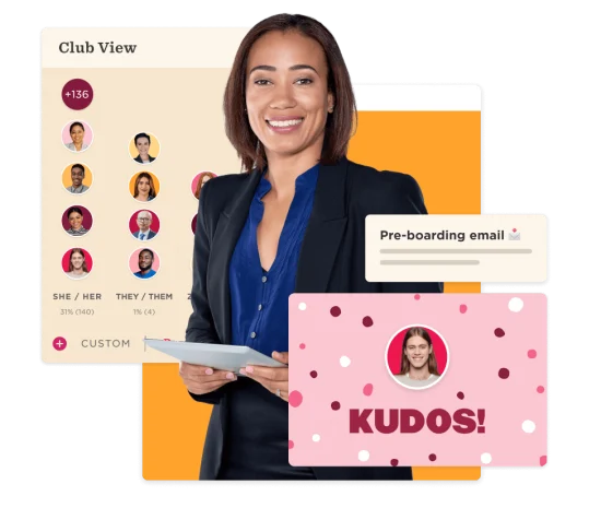 businesswoman, digital dashboard, team statistics