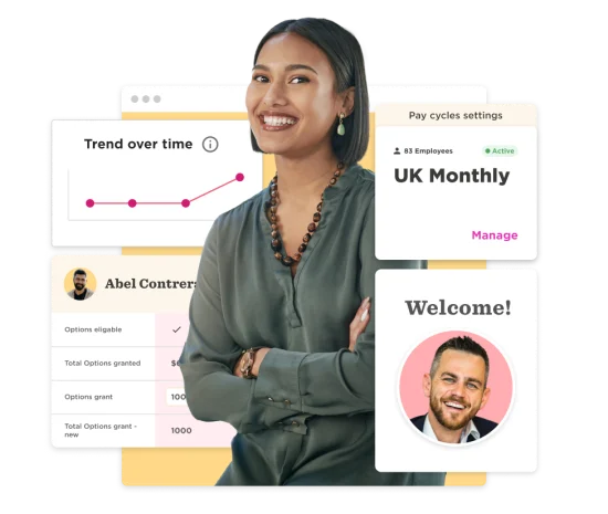 businesswoman, data-dashboard, pay-cycle-settings