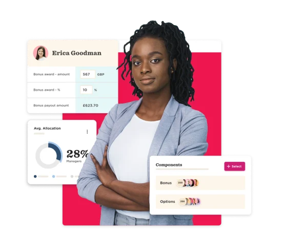 businesswoman, data-dashboard, bonus-allocation