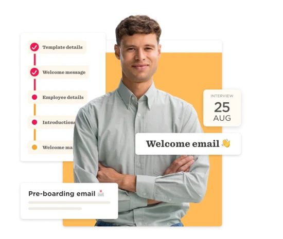 welcome email, employee onboarding checklist