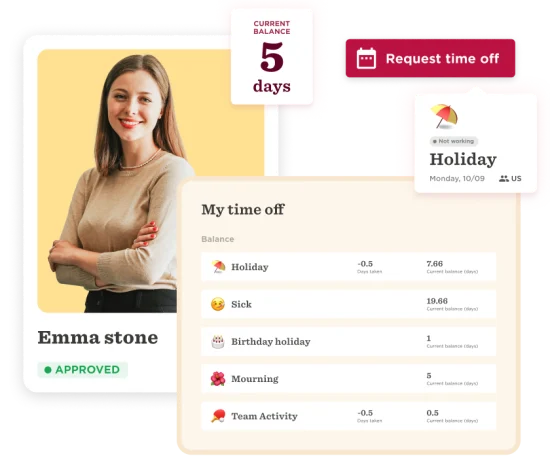 employee profile, leave balance summary