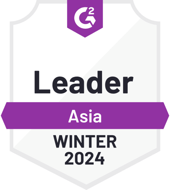 G2 Leader Badge for Asia, Winter 2024 - highlights industry recognition and excellence in software solutions., G2, LeaderBadge