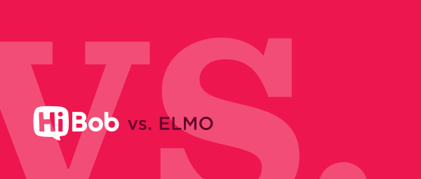 HiBob, Elmo vs. vibrant pink background featuring bold typography in a playful design.