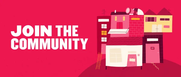 join-the-community, vibrant-houses-background