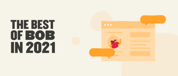 the-best-of-bob-2021, colorful-website-design-with-speech-bubbles