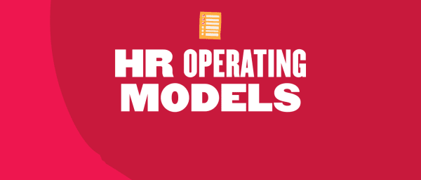 HR operating models on a vibrant red background with a checklist icon, emphasizing organizational efficiency and structure., HRmodels, operatingmodels