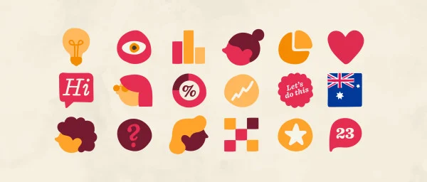 icons, graphic elements, colors, communication