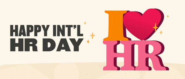 happy international HR day colorful typography heart symbols, festive design celebrating human resources appreciation
