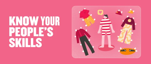 clothes on paper doll illustration featuring various outfits and accessories, with text 