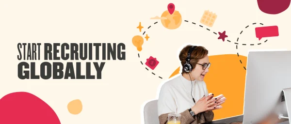 start recruiting globally, woman engaging in a video call with a computer, illustrating remote recruitment concepts