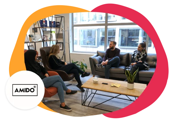 office meeting, modern workspace, casual discussion