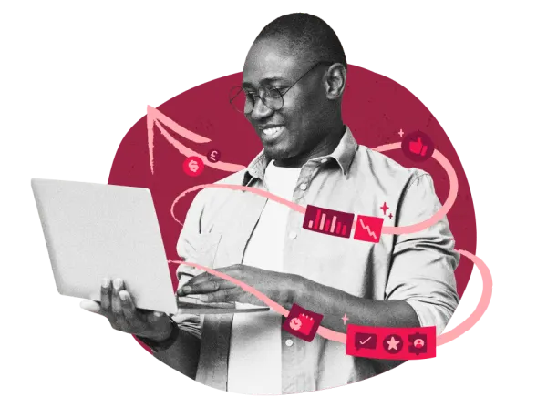 businessman, digital marketing, laptop, analytics