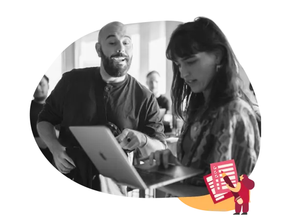 collaborative discussion, teamwork at a creative workspace