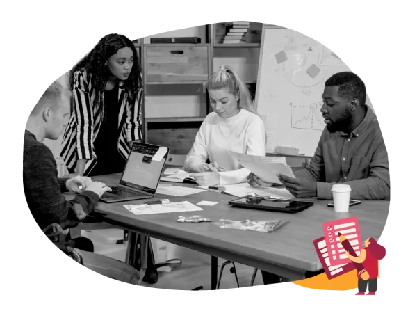 team meeting, collaborative discussion