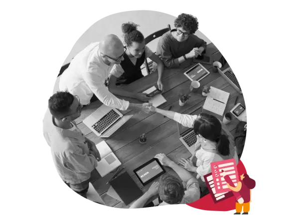 team-meeting-collaboration, business-discussion-handshake