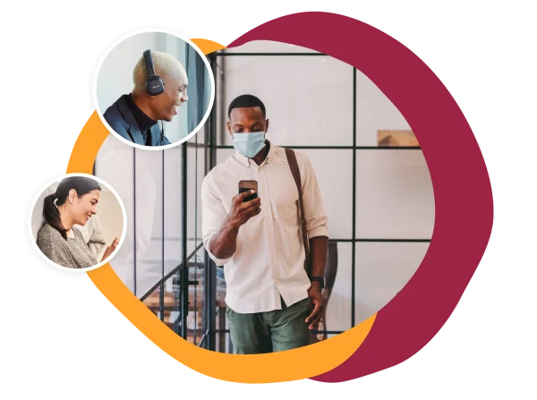 man_with_mask, smiling_people_in_circles