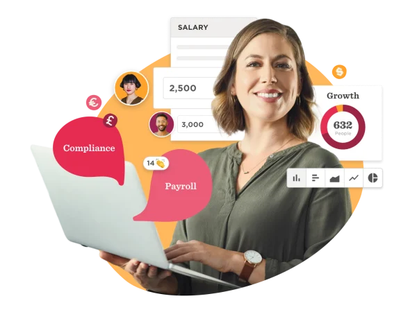 woman, laptop, salary, growth, payroll, compliance