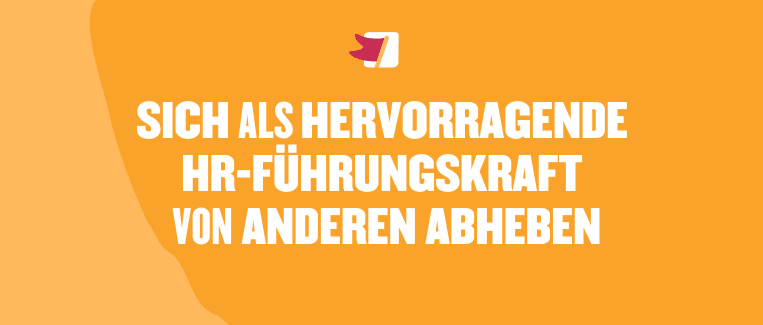 Sich als hervorragende HR-Führungskraft abheben, auf leuchtend orange Hintergrund mit modernem Design, Aufruf zur HR-Exzellenz