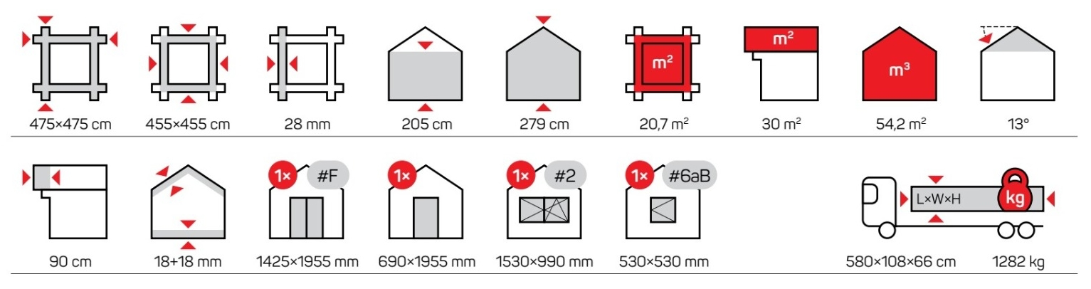 Icons Measurements Ricky Garden Houses